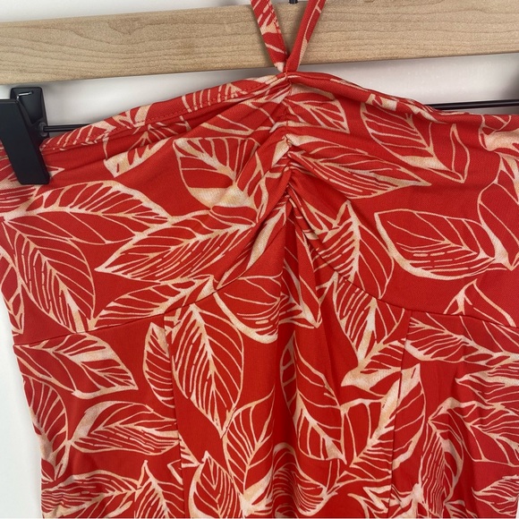 Casual Corner Y2K Tropical Coral Strapless Jersey Dress Small INV268 - Picture 4 of 7